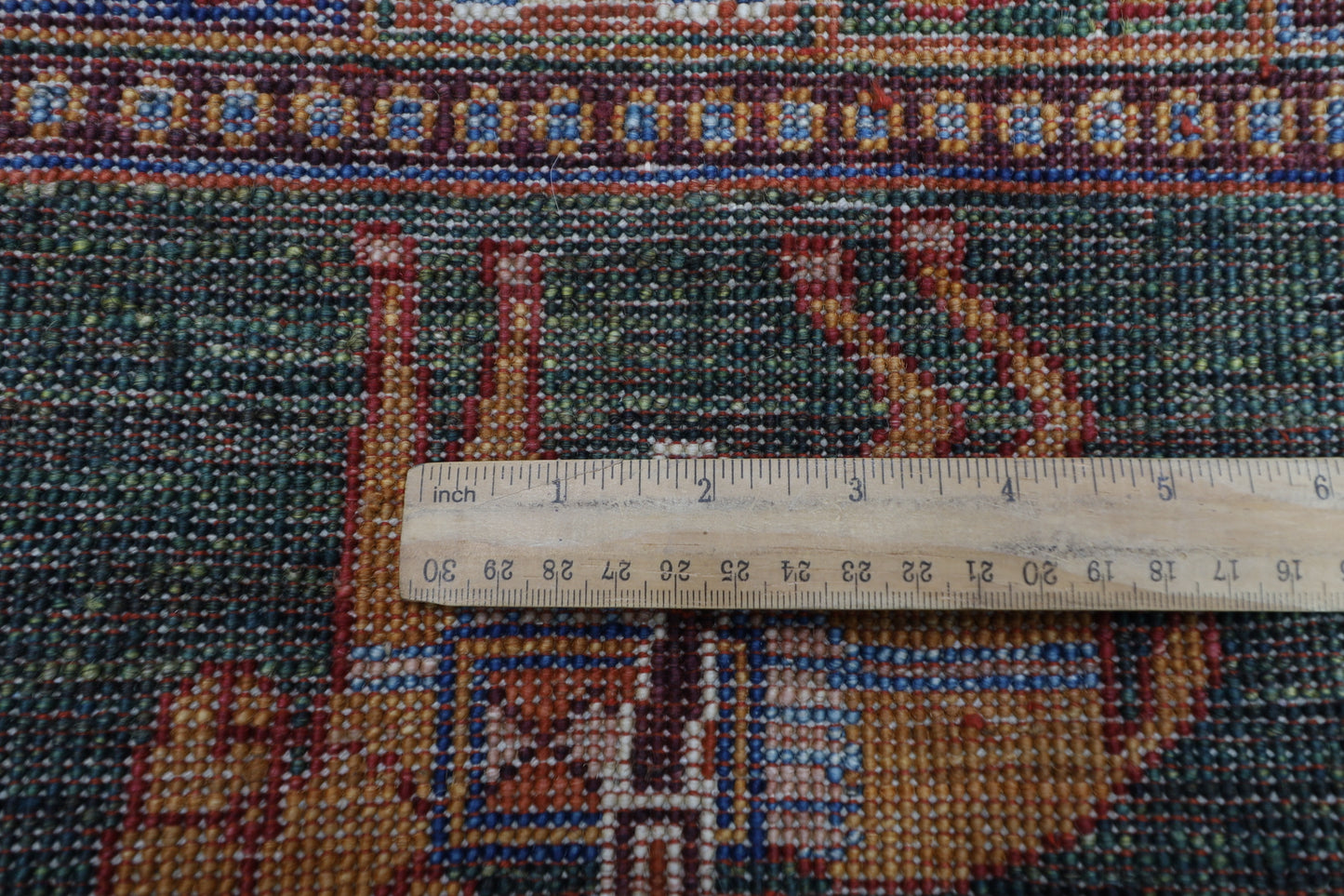 101 x 153 cm | Pazyryk Green Afghan Tribal Hand Knotted Natural Veg Dye Wool Carpet