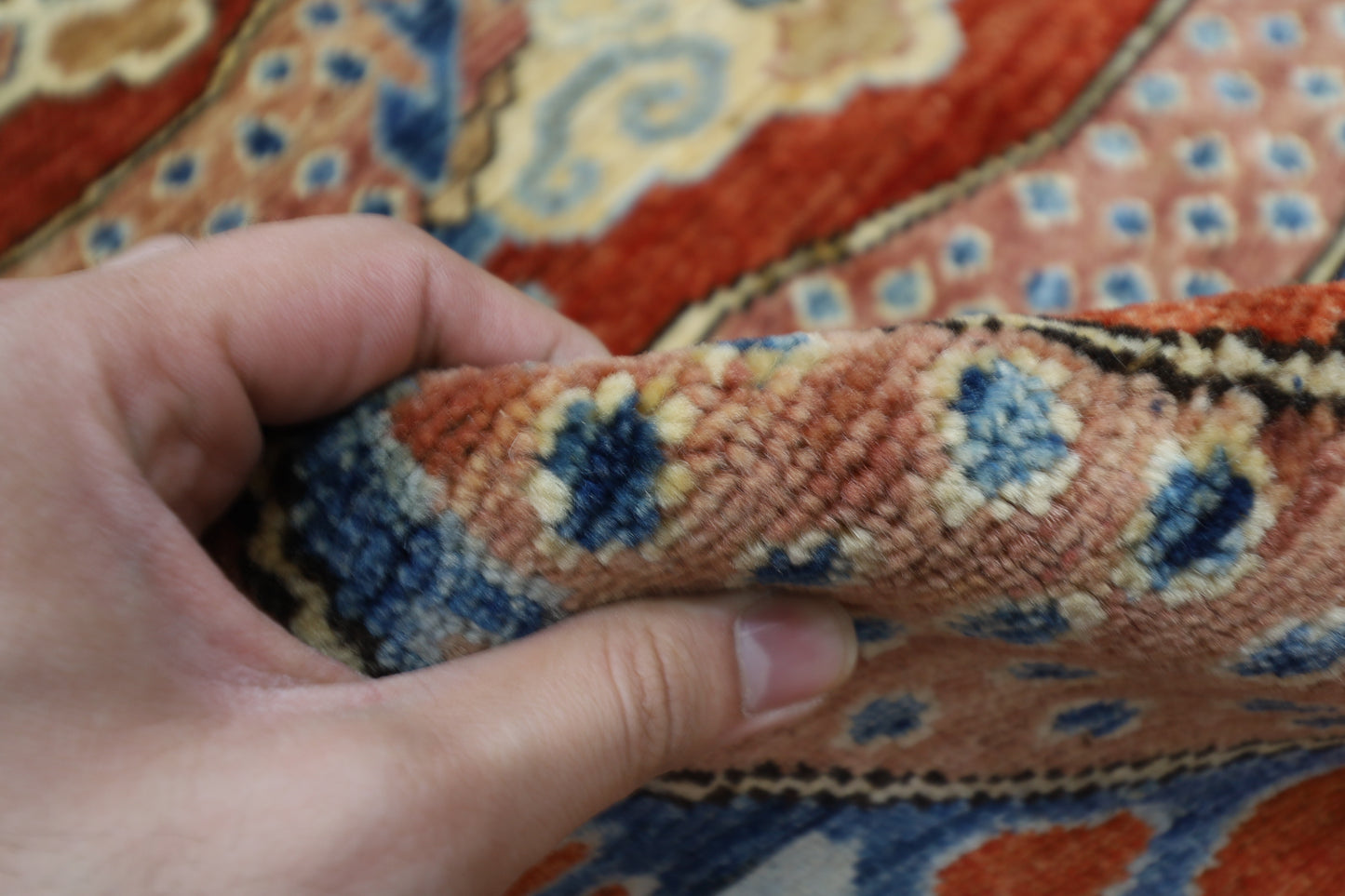 121 x 178 cm | Chinese Dragon Afghan Tribal Hand Knotted Natural Veg Dye Wool Carpet