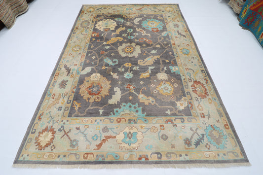 209 x 300 cm | Oushak Afghan Tribal Hand Knotted Natural Veg Dye Wool Carpet