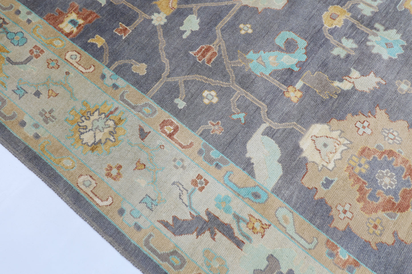 209 x 300 cm | Oushak Afghan Tribal Hand Knotted Natural Veg Dye Wool Carpet