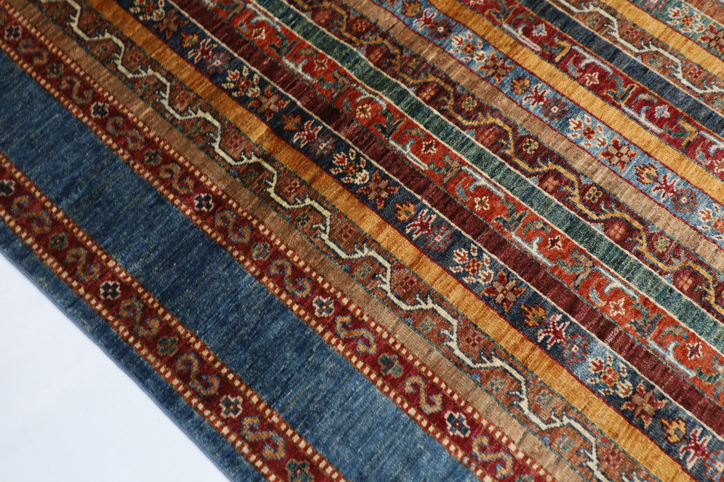 160 x 205 cm | Shawl Afghan Tribal Hand Knotted Natural Veg Dye Wool Carpet