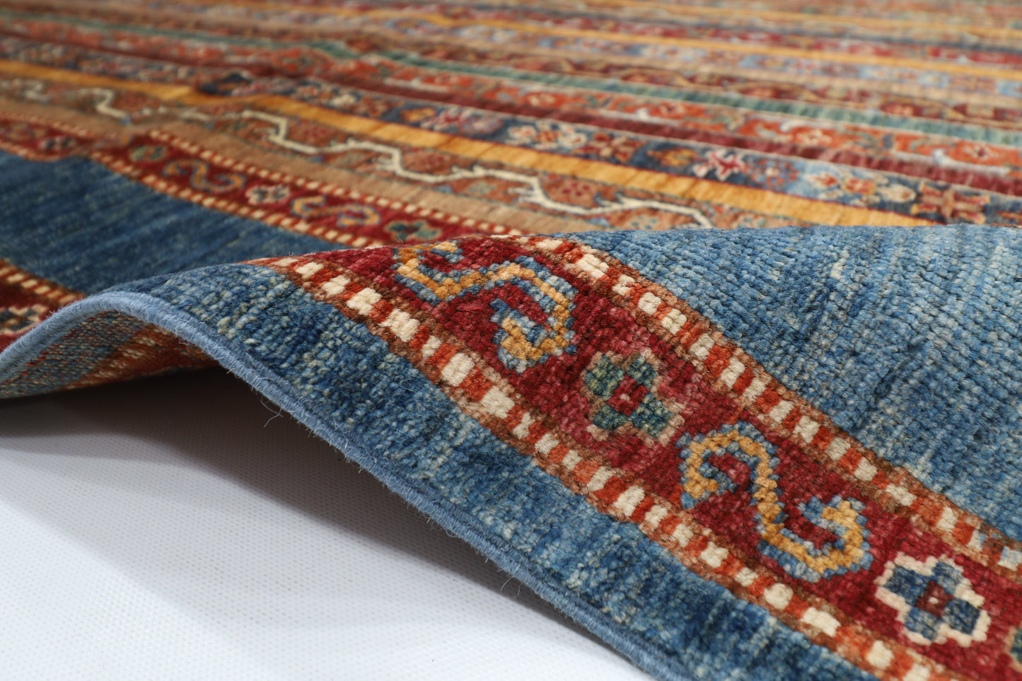 160 x 205 cm | Shawl Afghan Tribal Hand Knotted Natural Veg Dye Wool Carpet