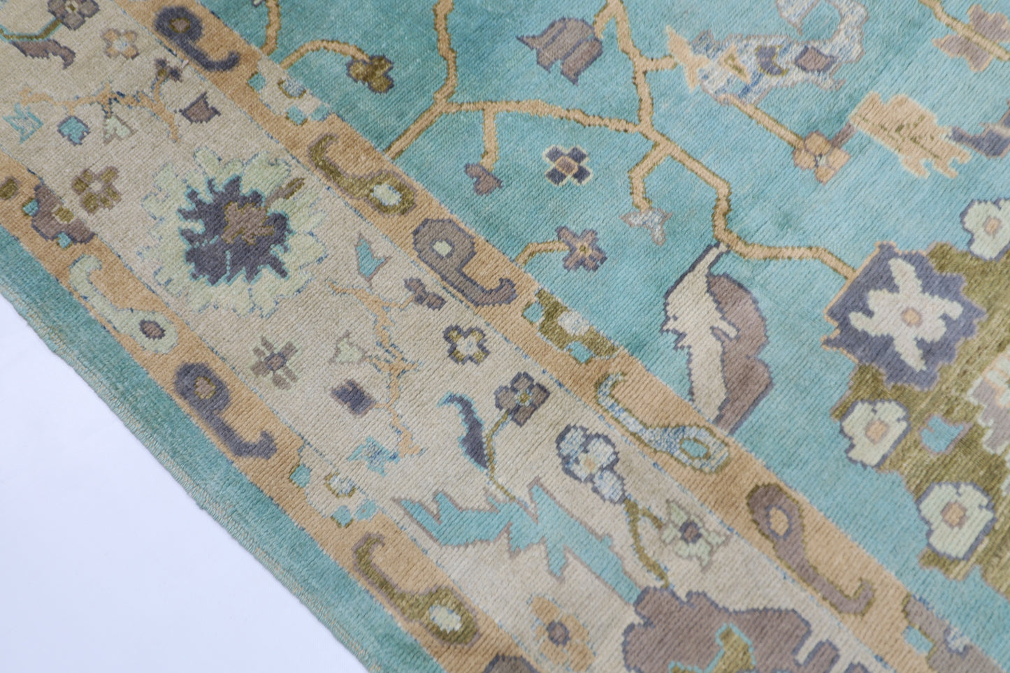 207 x 307 cm | Oushak Afghan Tribal Hand Knotted Natural Veg Dye Wool Carpet