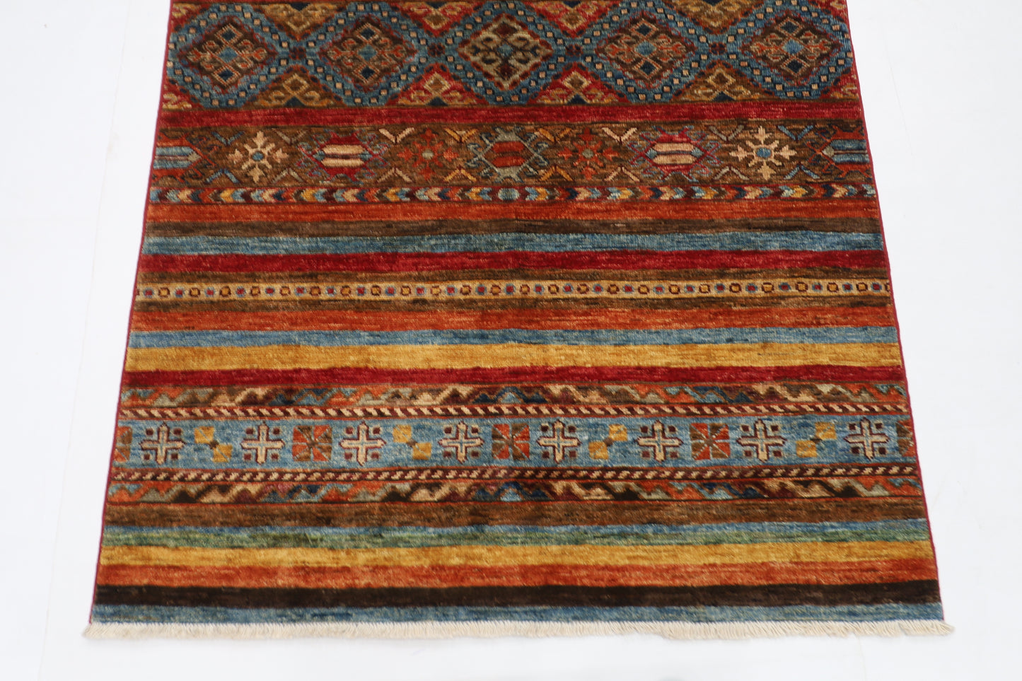105 x 152 cm | Khorjun Afghan Tribal Hand Knotted Natural Veg Dye Wool Carpet