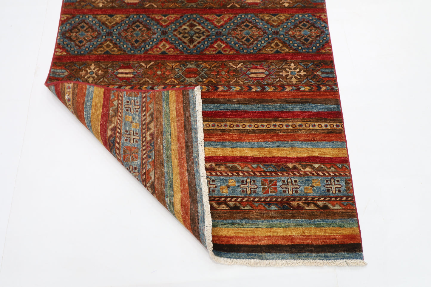 105 x 152 cm | Khorjun Afghan Tribal Hand Knotted Natural Veg Dye Wool Carpet