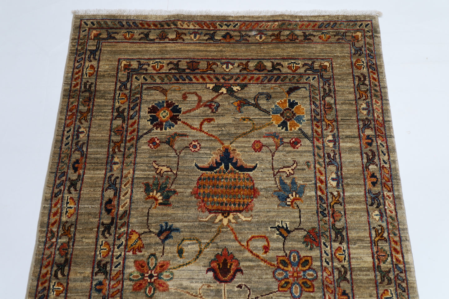 100 x 148 cm | Sultani Afghan Tribal Hand Knotted Natural Veg Dye Wool Carpet