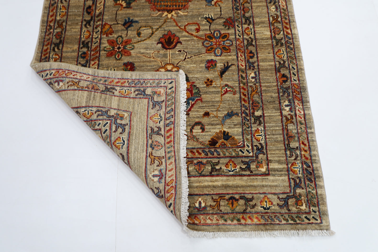 100 x 148 cm | Sultani Afghan Tribal Hand Knotted Natural Veg Dye Wool Carpet