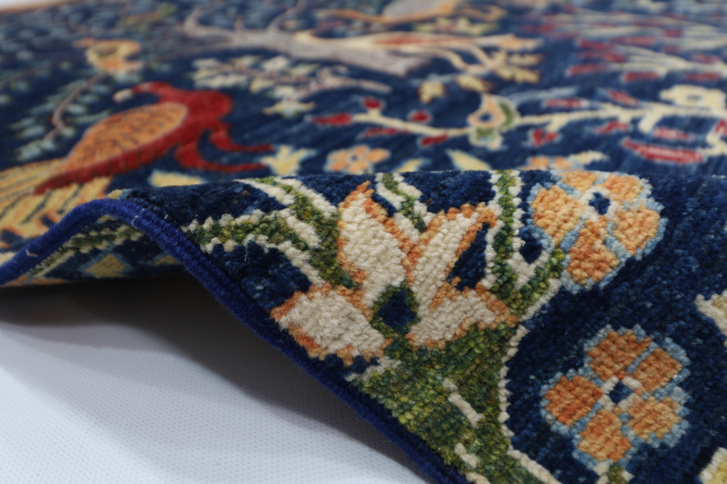 101 x 149 cm | Birds Afghan Tribal Hand Knotted Natural Veg Dye Wool Carpet