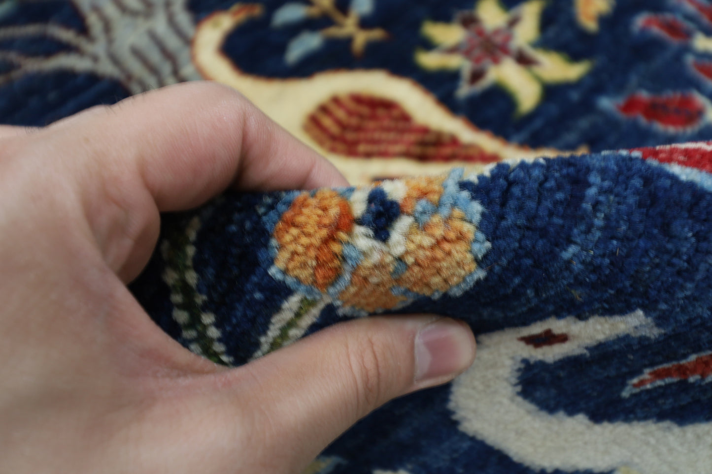 101 x 149 cm | Birds Afghan Tribal Hand Knotted Natural Veg Dye Wool Carpet