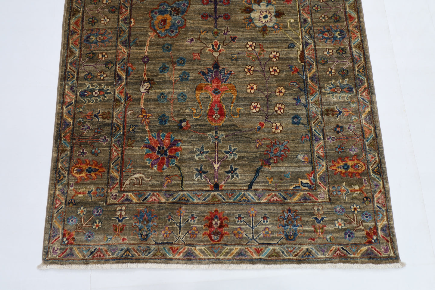 105 x 145 cm | Sultani Afghan Tribal Hand Knotted Natural Veg Dye Wool Carpet