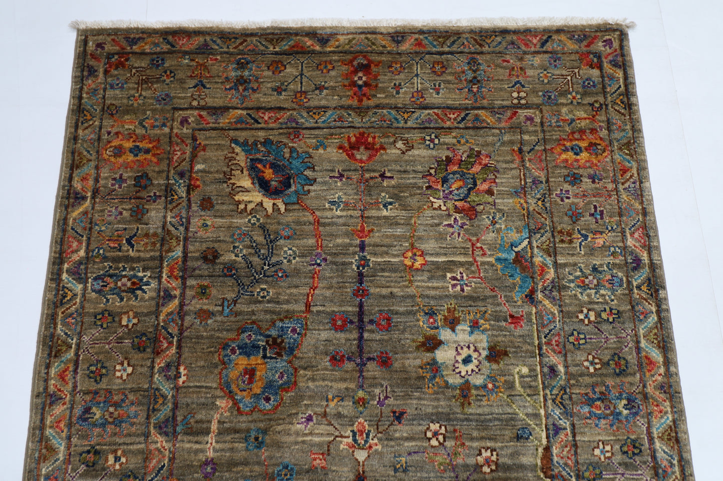 105 x 145 cm | Sultani Afghan Tribal Hand Knotted Natural Veg Dye Wool Carpet