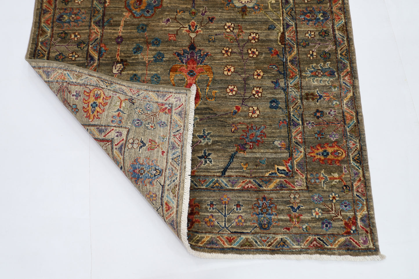 105 x 145 cm | Sultani Afghan Tribal Hand Knotted Natural Veg Dye Wool Carpet