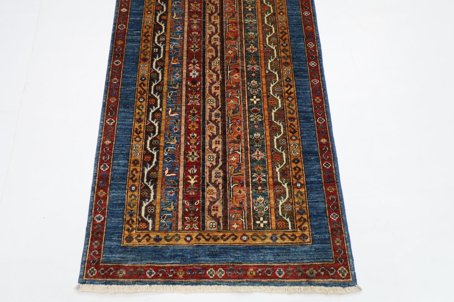 79 x 257 cm | Shawl Afghan Tribal Hand Knotted Natural Veg Dye Wool Carpet
