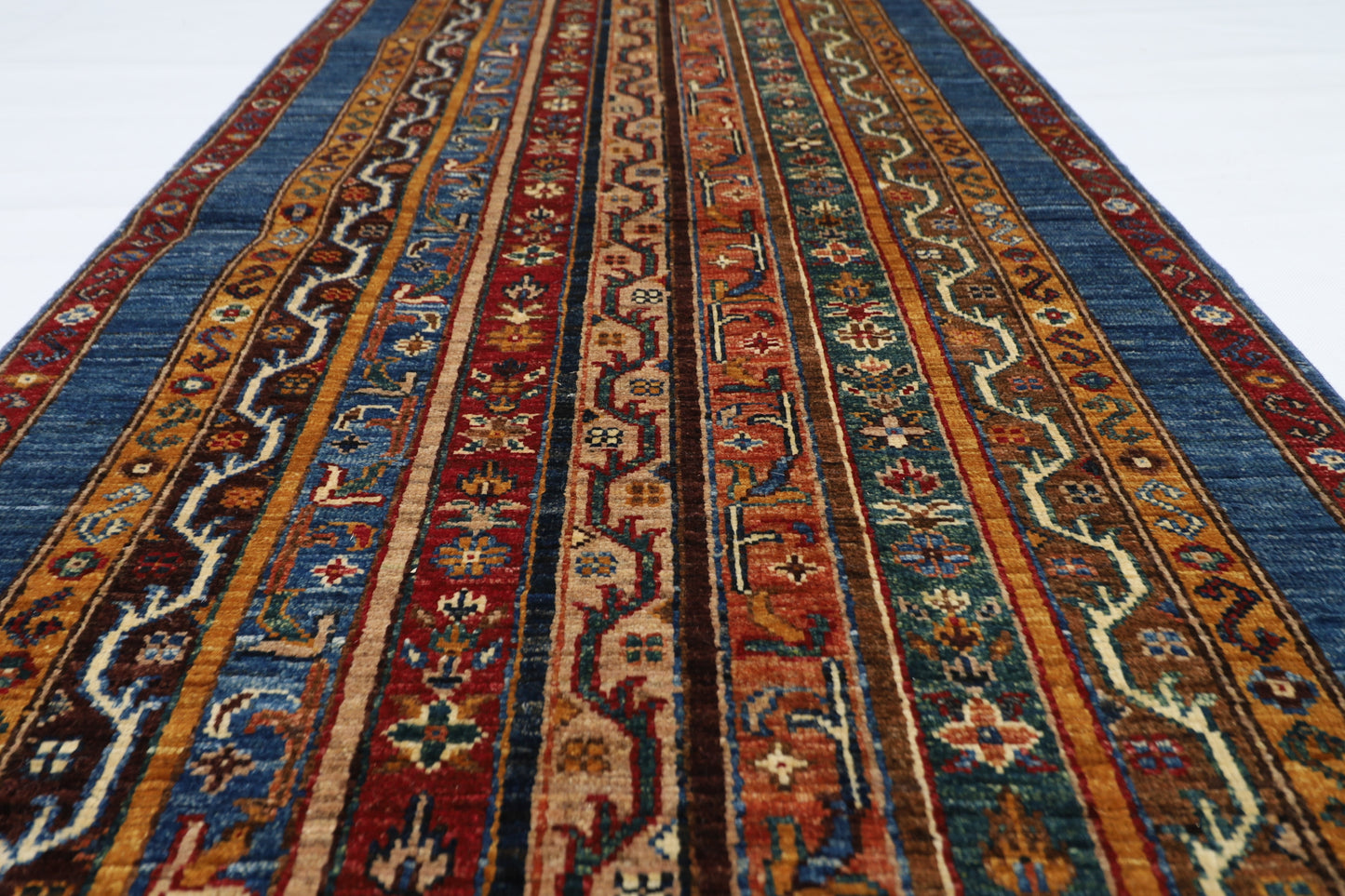 79 x 257 cm | Shawl Afghan Tribal Hand Knotted Natural Veg Dye Wool Carpet