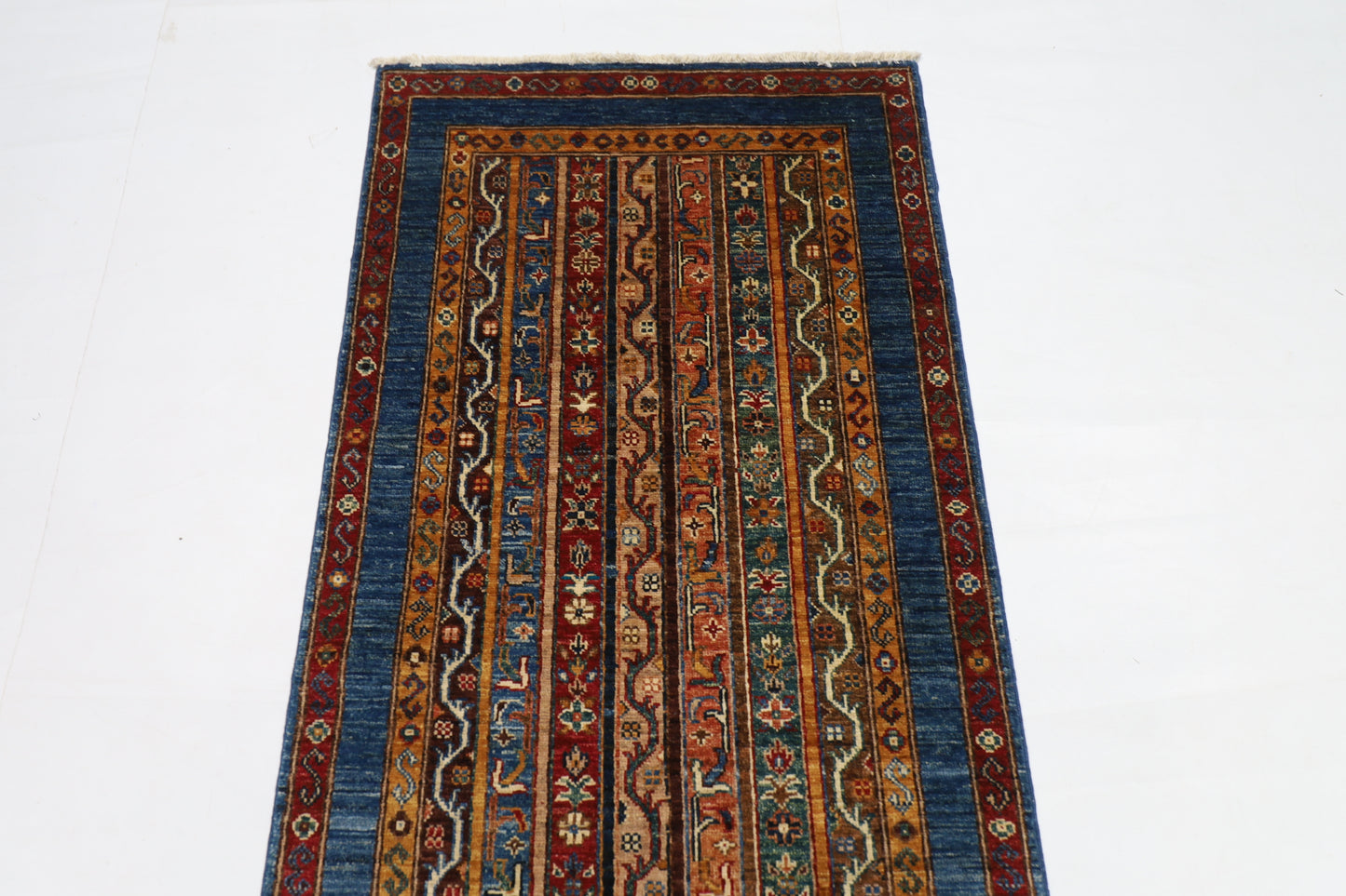 79 x 257 cm | Shawl Afghan Tribal Hand Knotted Natural Veg Dye Wool Carpet