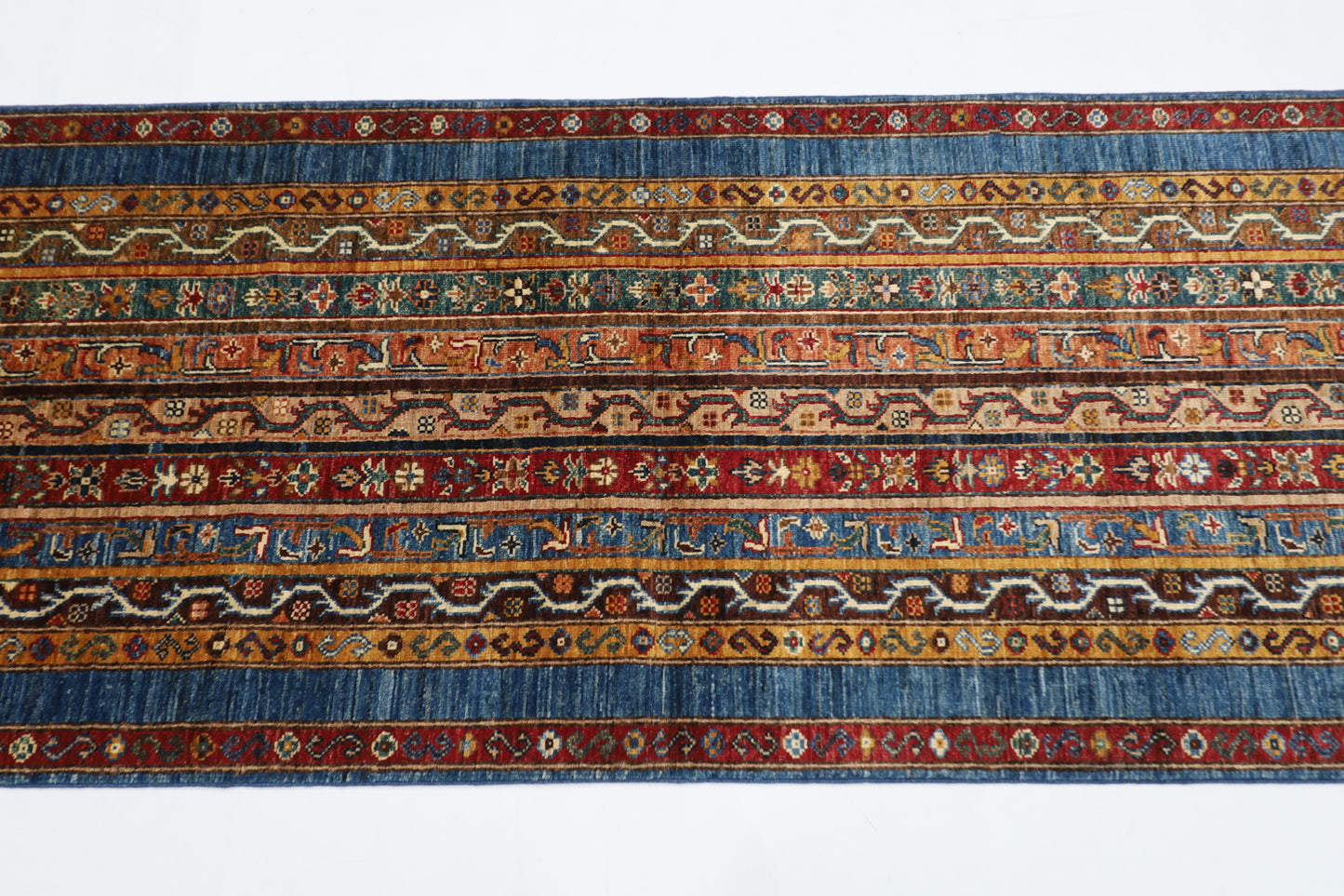 79 x 257 cm | Shawl Afghan Tribal Hand Knotted Natural Veg Dye Wool Carpet