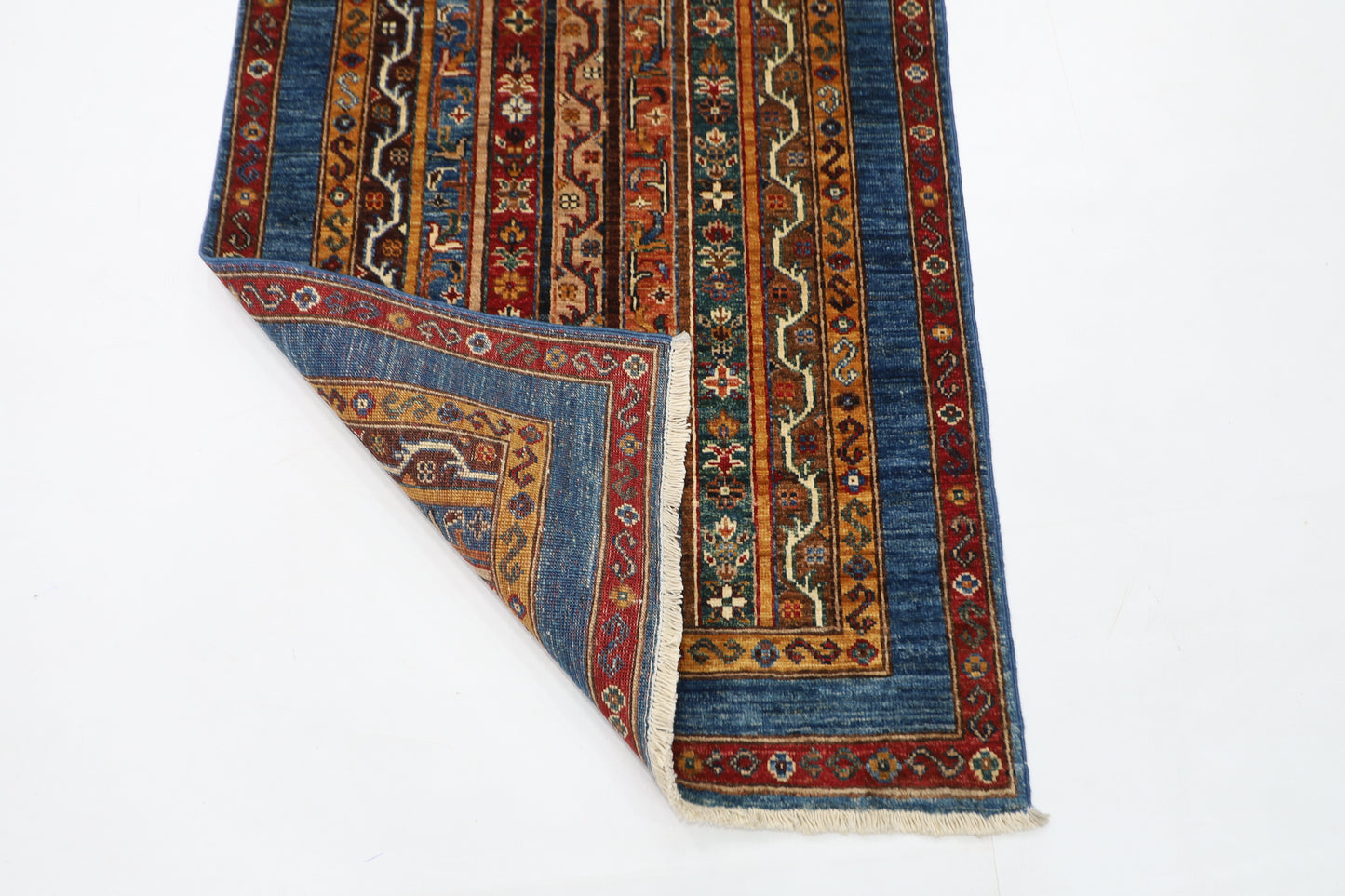 79 x 257 cm | Shawl Afghan Tribal Hand Knotted Natural Veg Dye Wool Carpet