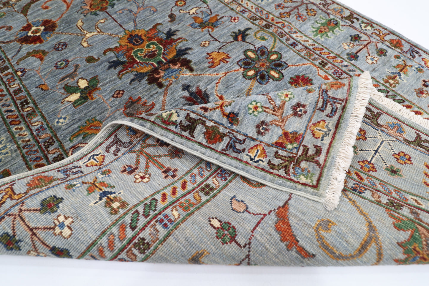 104 x 160 cm | Sultani Blueish Grey Afghan Hand Knotted Carpet