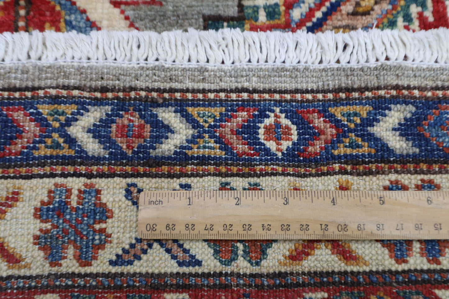 80 x 134 cm | Kazak Grey Afghan Hand Knotted Carpet