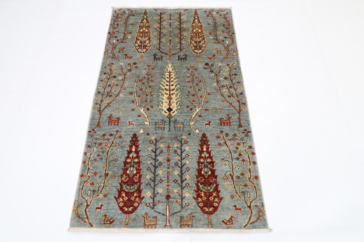 91 x 149 cm | Tree Gabbeh Afghan Hand Knotted Carpet