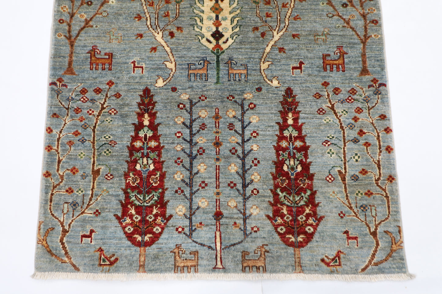 91 x 149 cm | Tree Gabbeh Afghan Hand Knotted Carpet