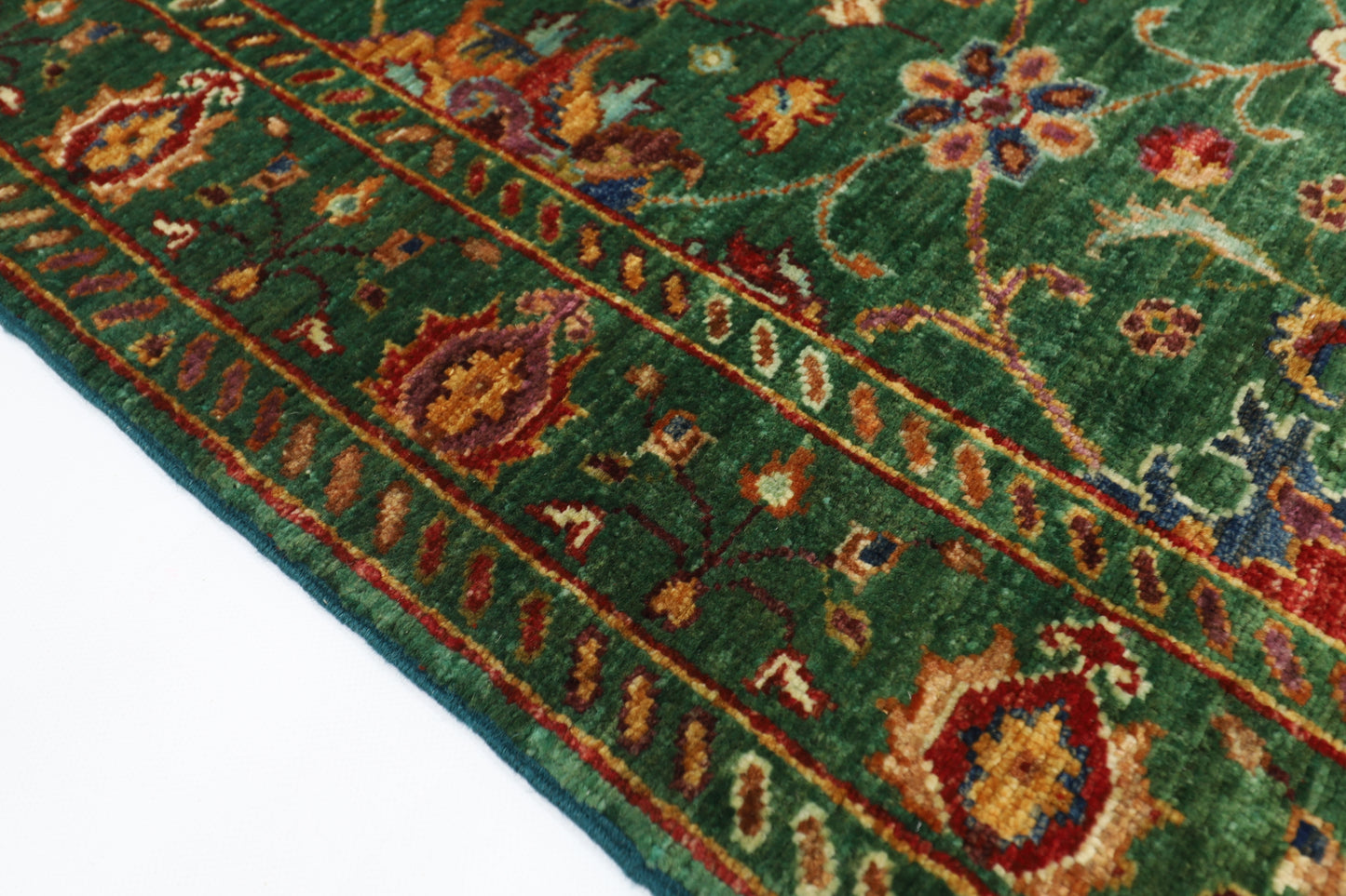 86 x 127 cm | Sultani Green Afghan Hand Knotted Carpet