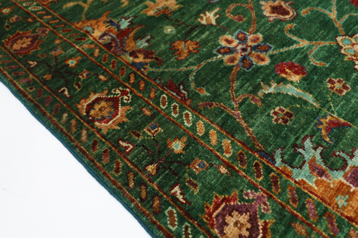 88 x 132 cm | Sultani Green Afghan Hand Knotted Carpet