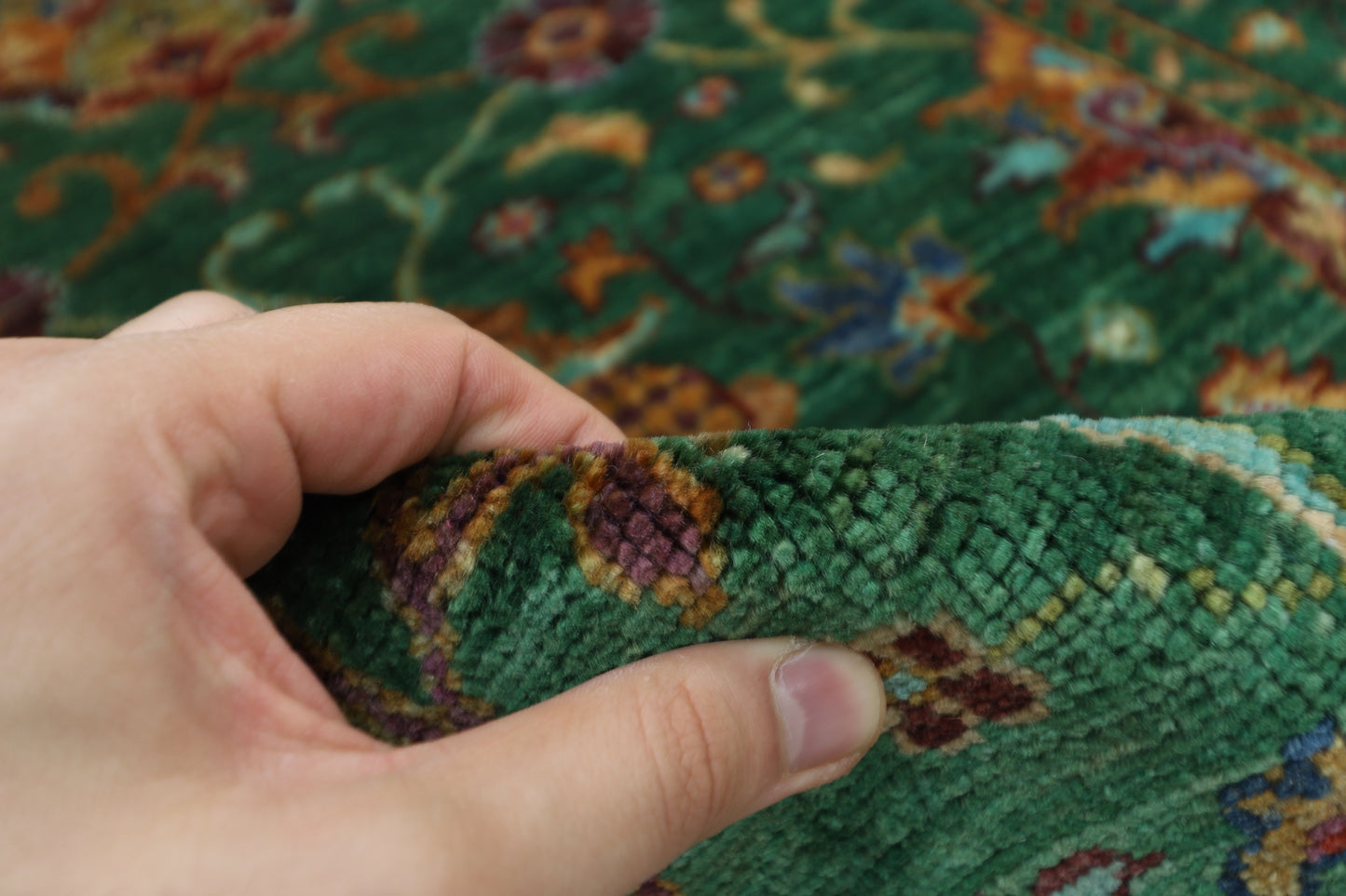 88 x 132 cm | Sultani Green Afghan Hand Knotted Carpet