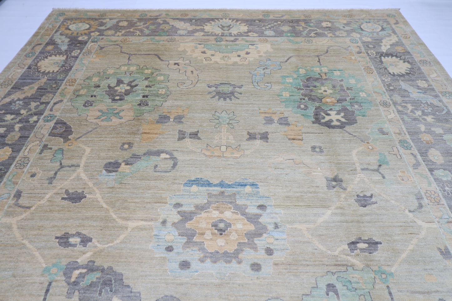 307 x 418 cm | Oushak Afghan Tribal Hand Knotted Natural Veg Dye Wool Carpet