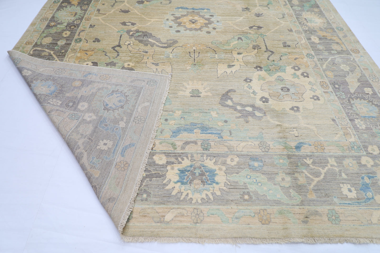 307 x 418 cm | Oushak Afghan Tribal Hand Knotted Natural Veg Dye Wool Carpet
