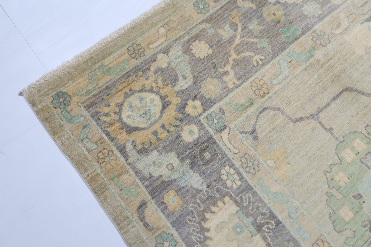 307 x 418 cm | Oushak Afghan Tribal Hand Knotted Natural Veg Dye Wool Carpet