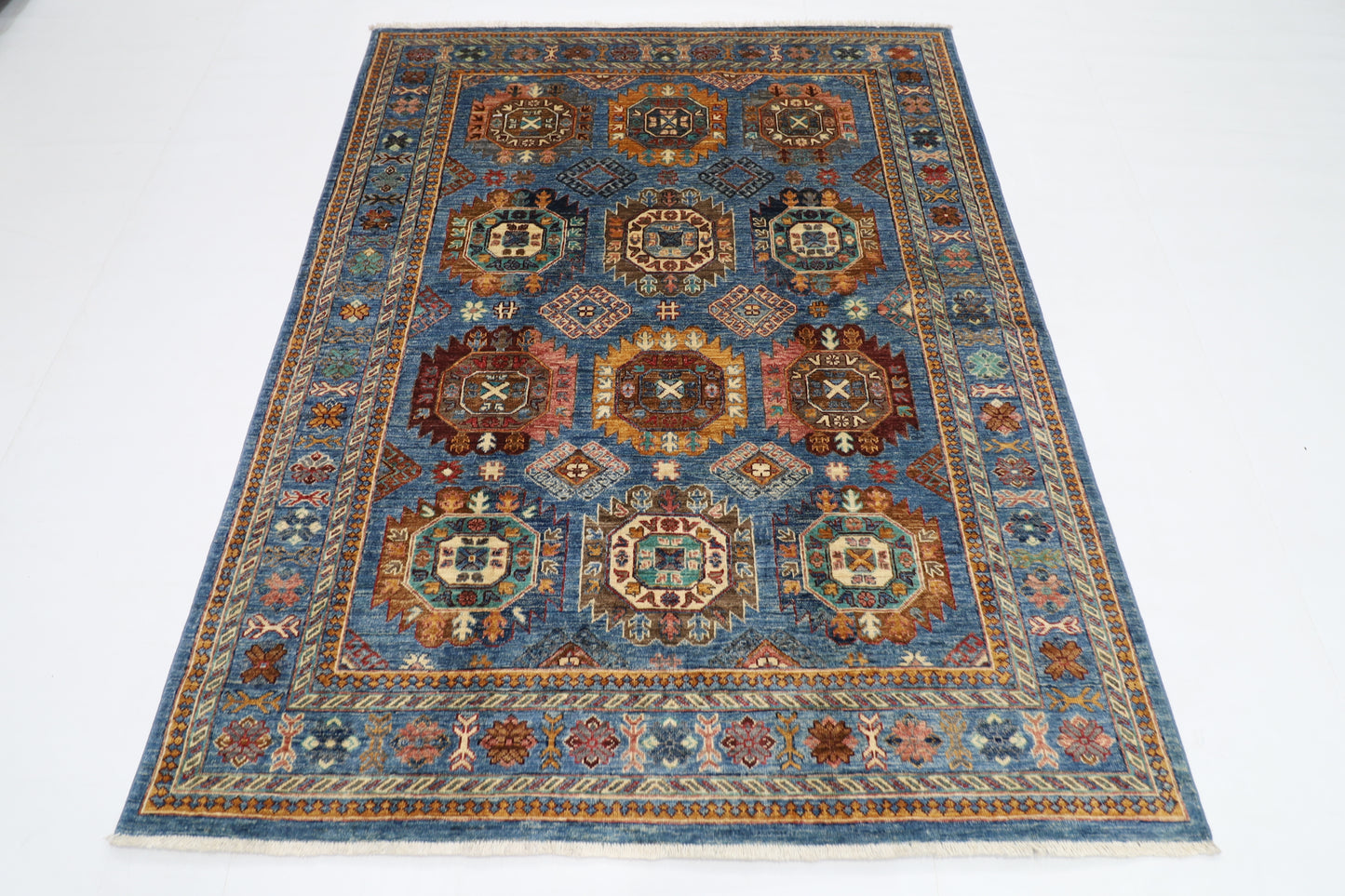 156 x 200 cm | Ersari Afghan Tribal Hand Knotted Natural Veg Dye Wool Carpet