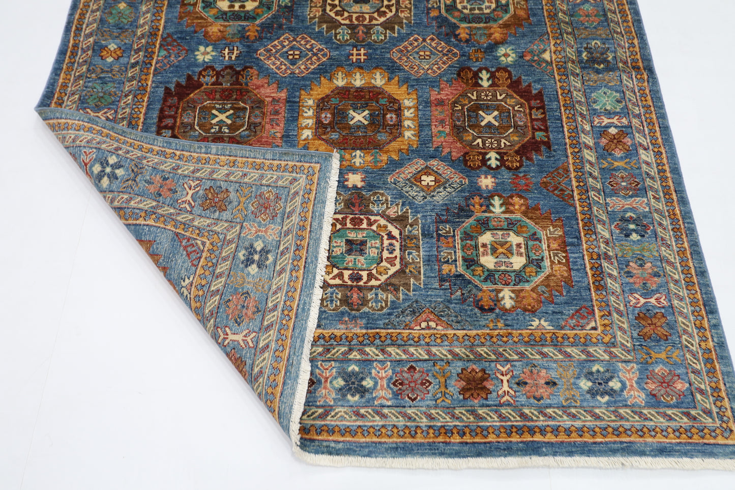 156 x 200 cm | Ersari Afghan Tribal Hand Knotted Natural Veg Dye Wool Carpet