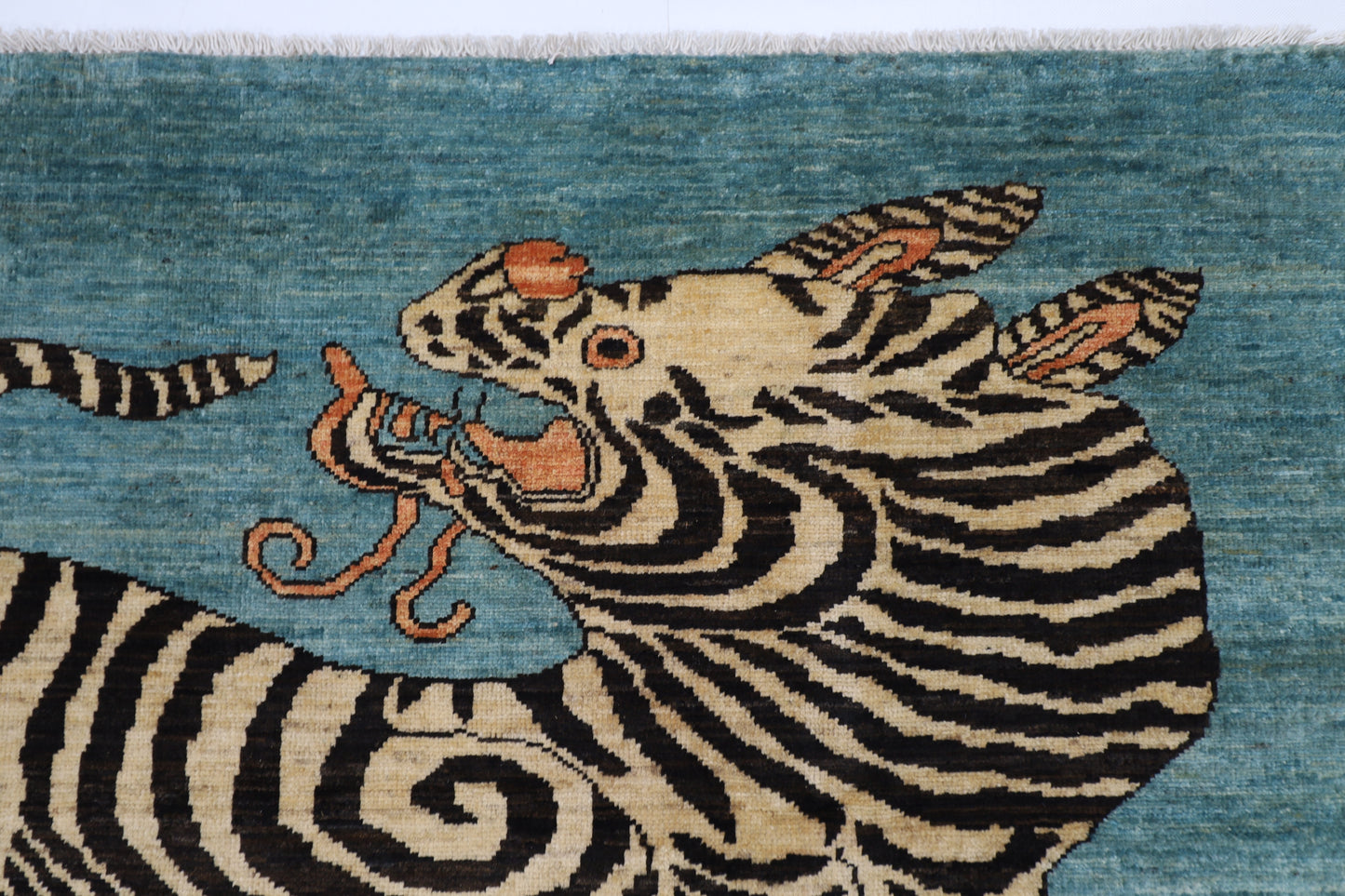 149 x 101 cm | Tibetan Tiger Afghan Hand Knotted Carpet