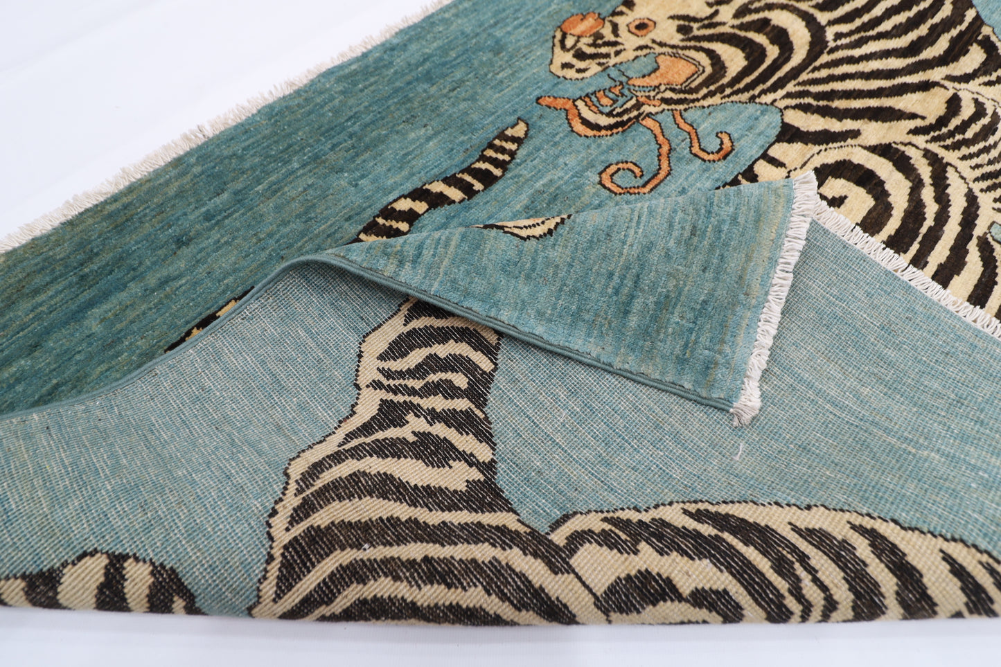 149 x 101 cm | Tibetan Tiger Afghan Hand Knotted Carpet