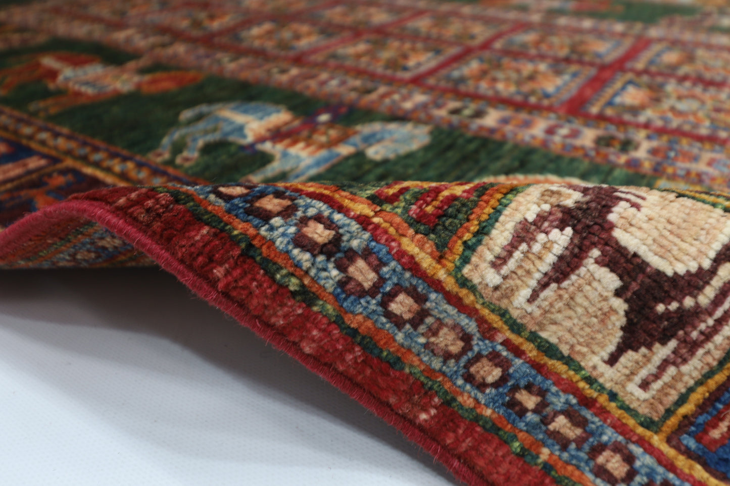 101 x 152 cm | Pazyryk Afghan Tribal Hand Knotted Natural Veg Dye Wool Carpet