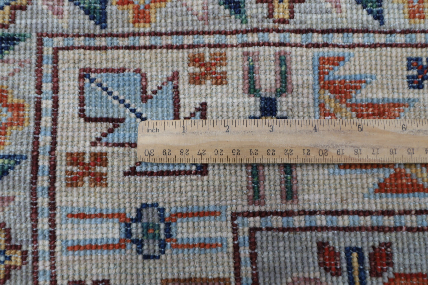 277 x 363 cm | Oriental Geometric Gold Area Rug Afghan Hand Knotted Veg Dye Wool carpet