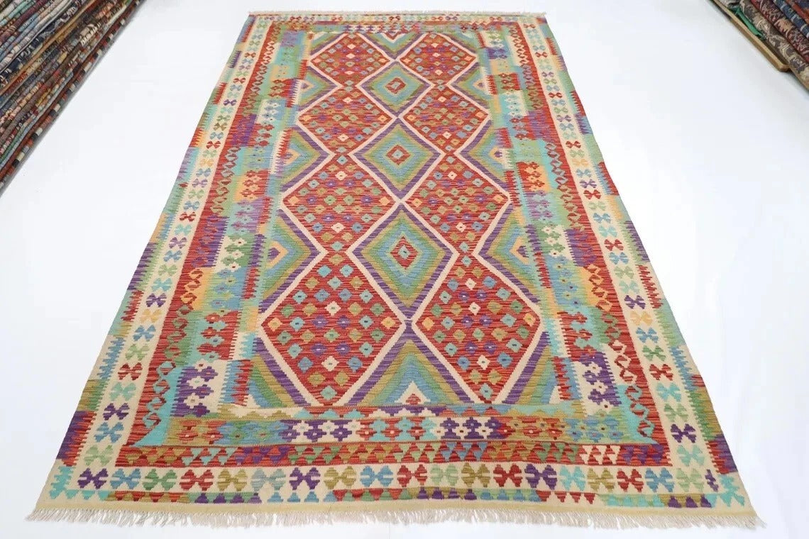 201 x 301 cm | Flat Weaved Afghan Tribal Hand Knotted Kilim