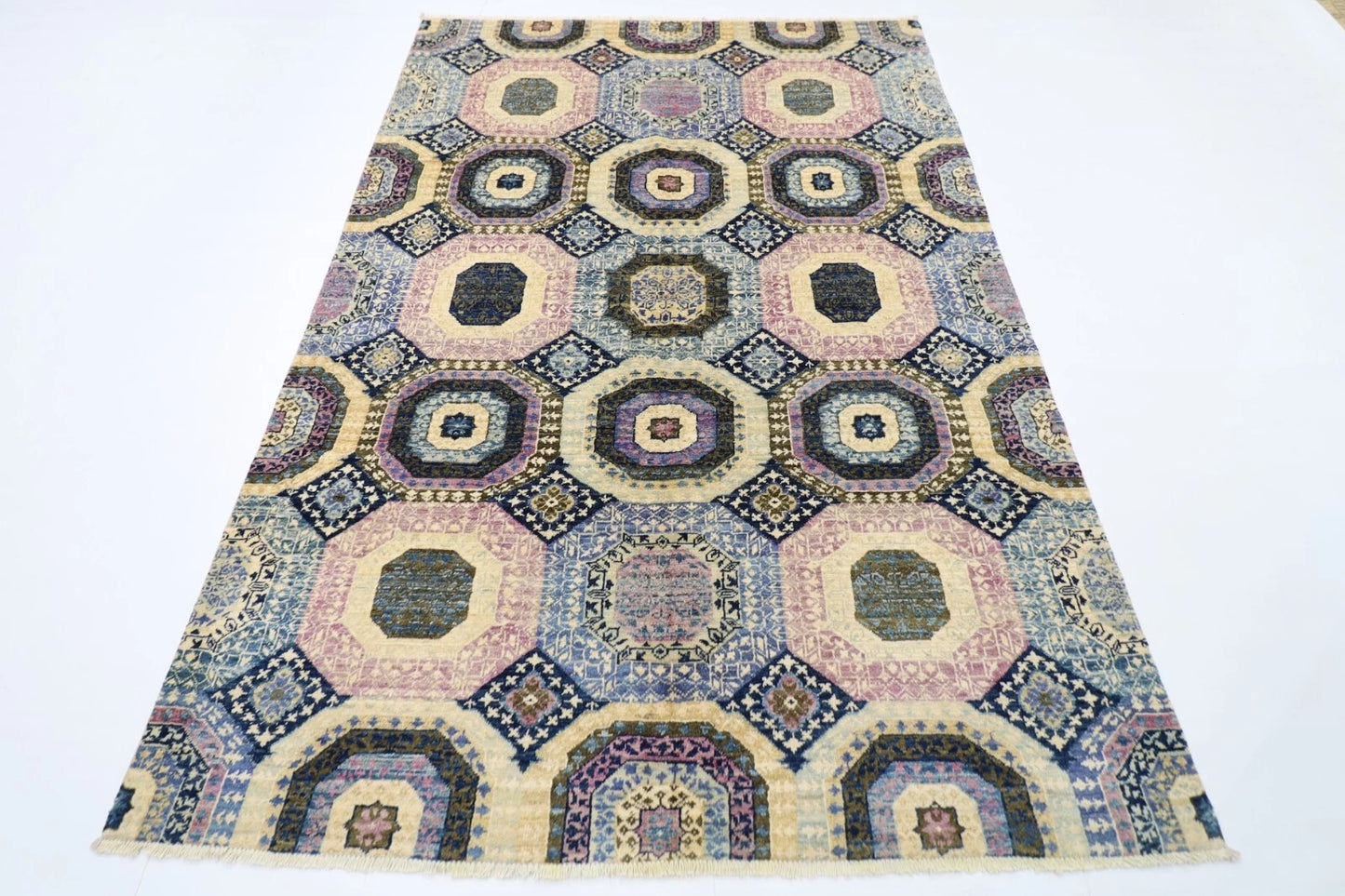 169 x246 cm | Mamluk Afghan Tribal Hand Knotted Veg Dye Wool Carpet