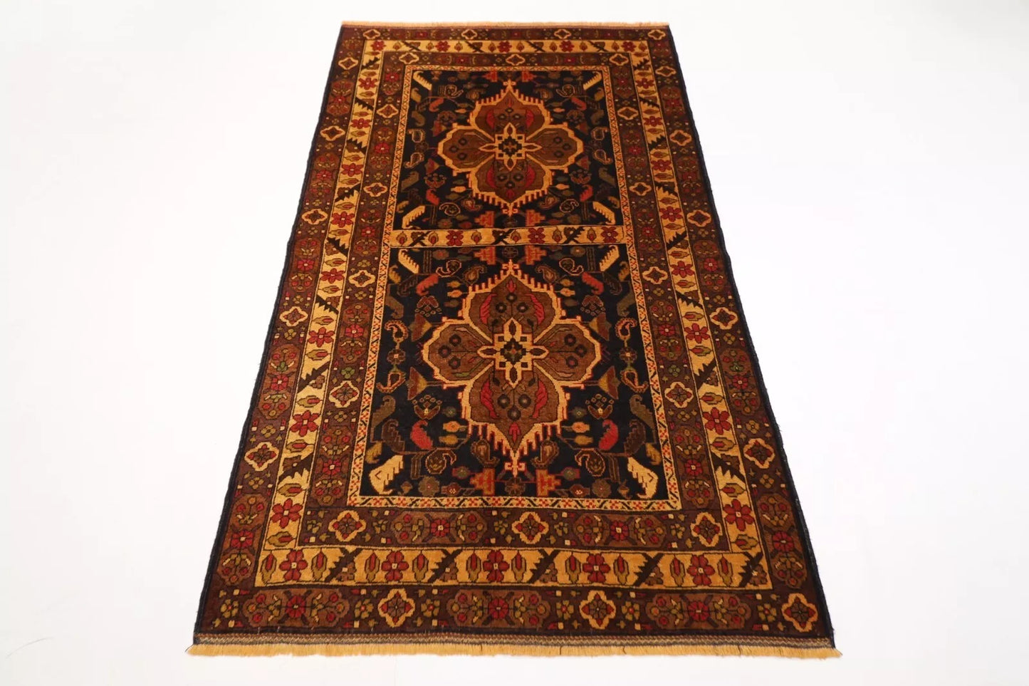 115 x 200 cm | Baluch Afghan Tribal Hand Knotted Veg Dye Wool carpet
