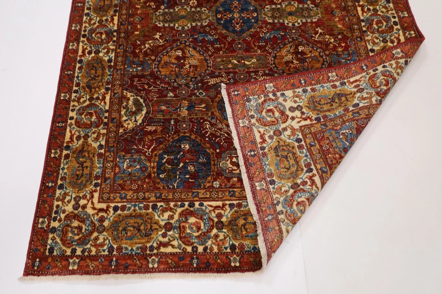 154 x 203 cm | Kerman Afghan Tribal Hand Knotted Veg Dye Wool Carpet