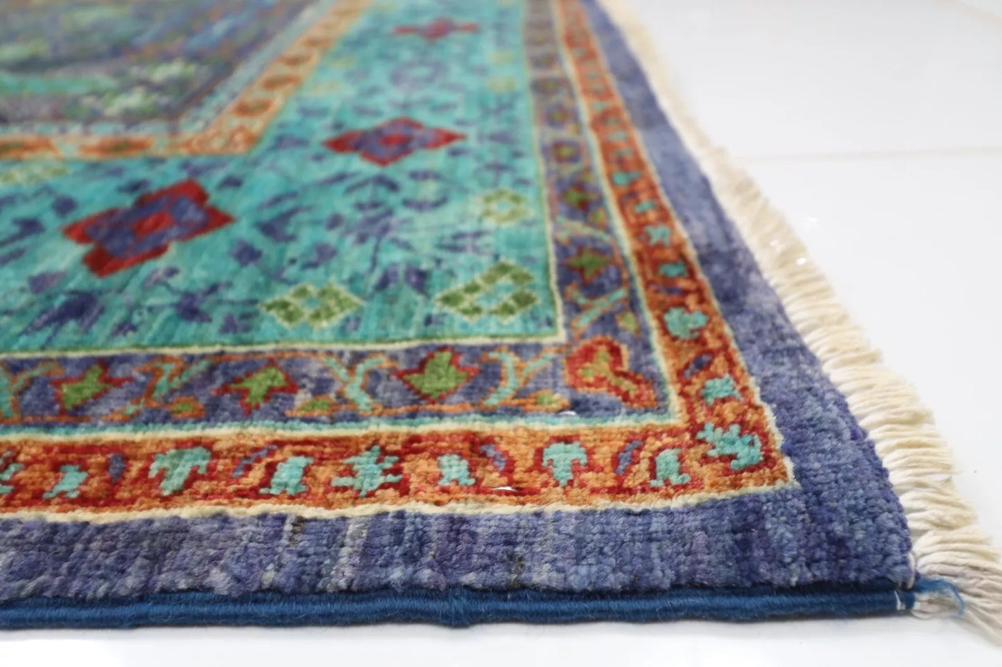 190 x 265 cm |  High Quality Mamluk Purple Afghan Tribal Hand Knotted Veg Dye Wool carpet