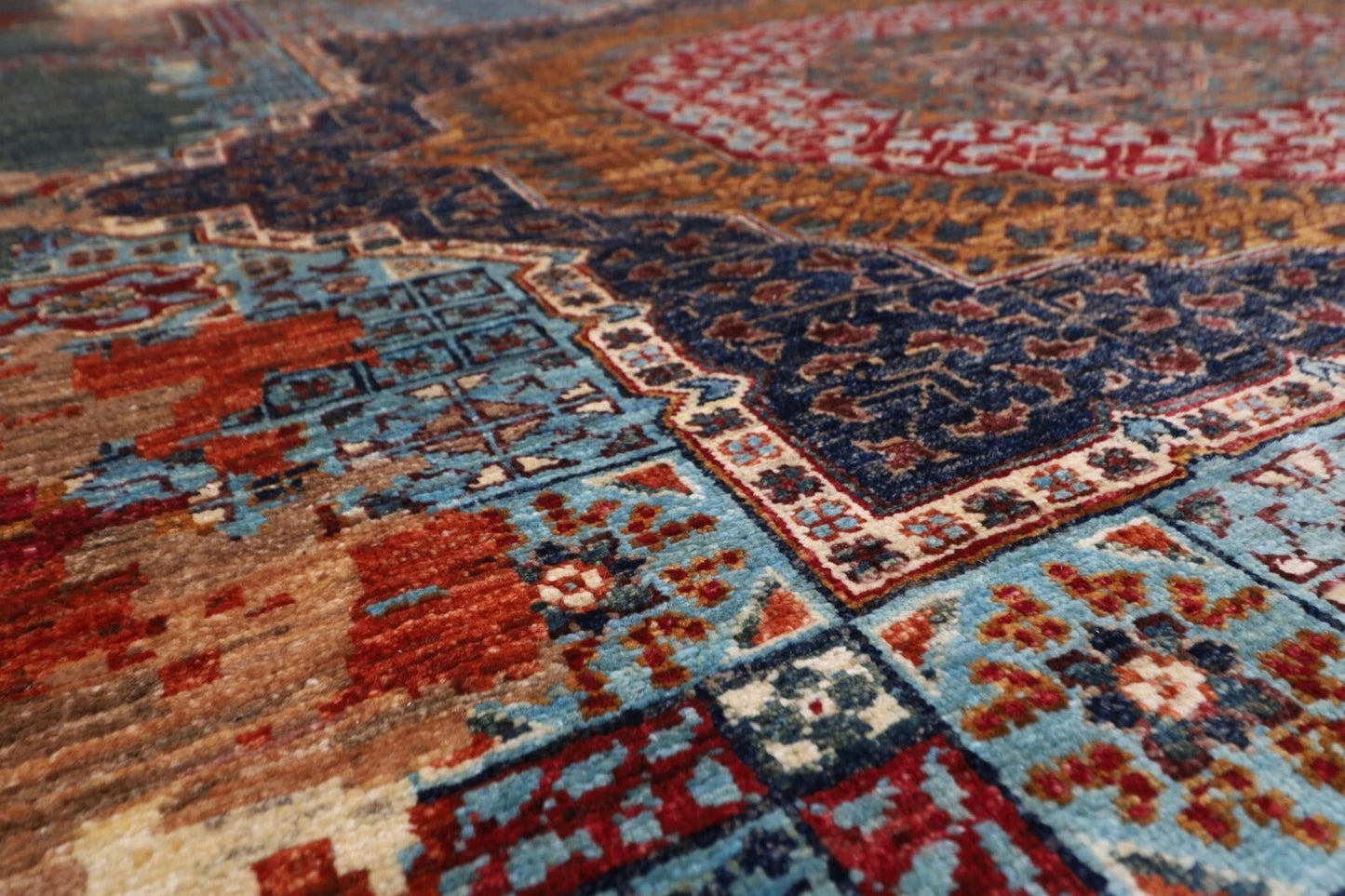 363 x 452 cm | Abstract Mamluk Afghan Tribal Hand Knotted Carpet