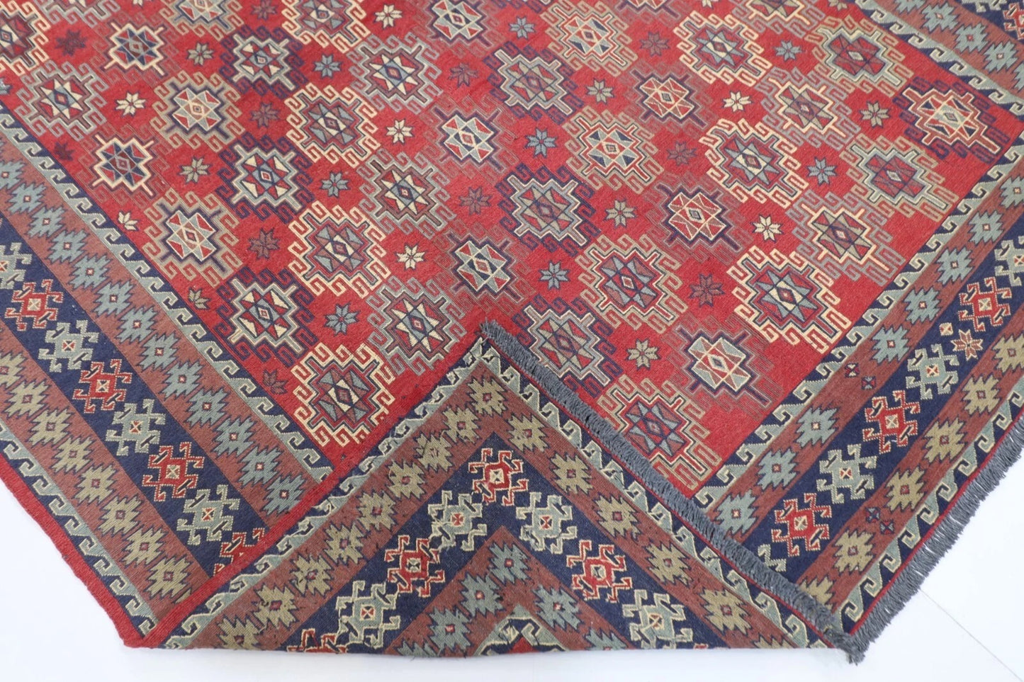 204 x 279 cm | Sumak Afghan Tribal Hand Knotted Kilim