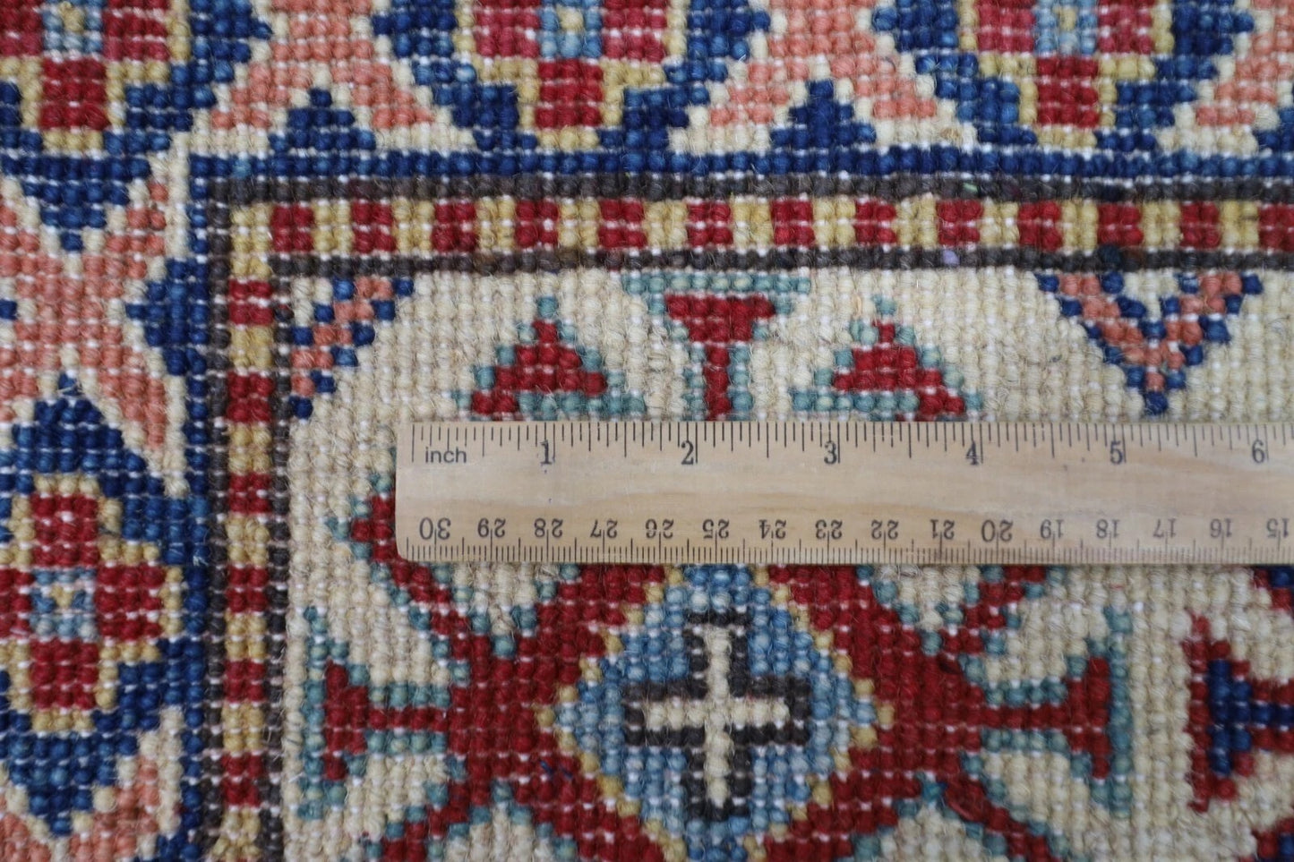 177 x 255 cm | Kazak Afghan Tribal Hand Knotted Veg Dye Wool Carpet