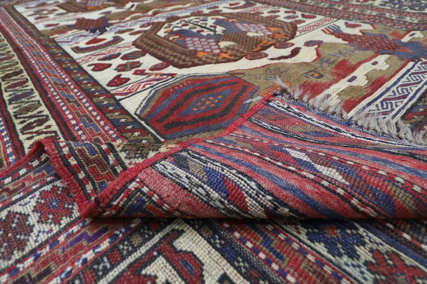 188 x 280 cm | Barjesta Flat Weaved Afghan Tribal Hand Knotted Wool Carpet kilim