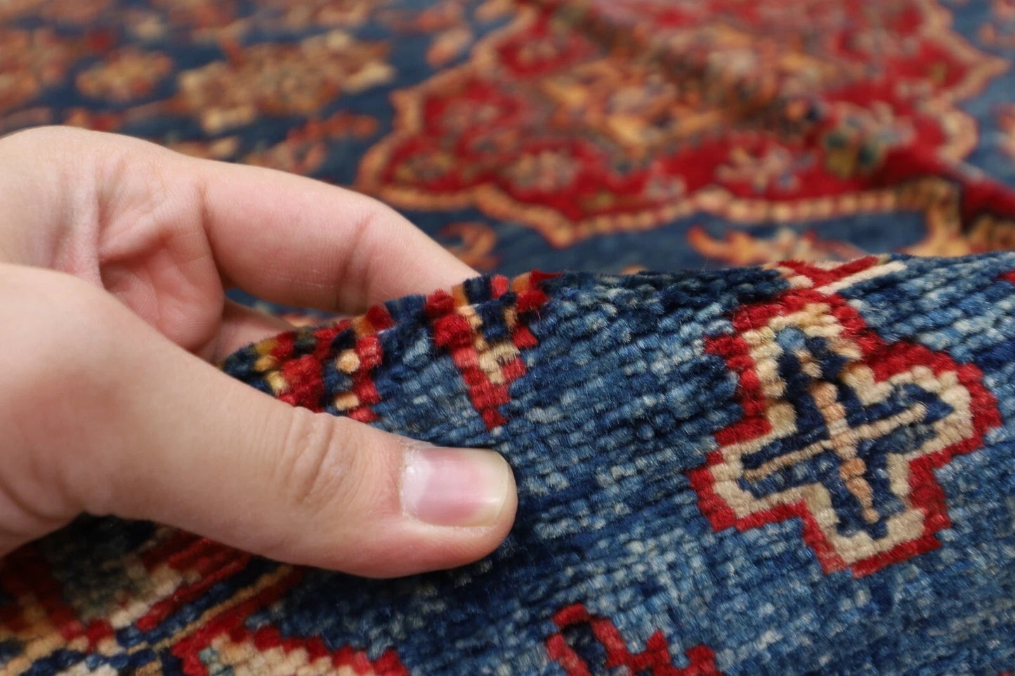 305 x 310 cm | Kazak Afghan Tribal Hand Knotted Wool Round Carpet