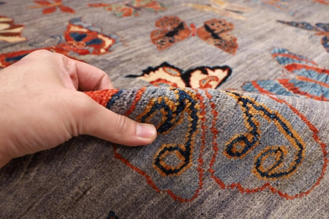249 x 300 cm | Butterflies Afghan Tribal Hand Knotted Carpet