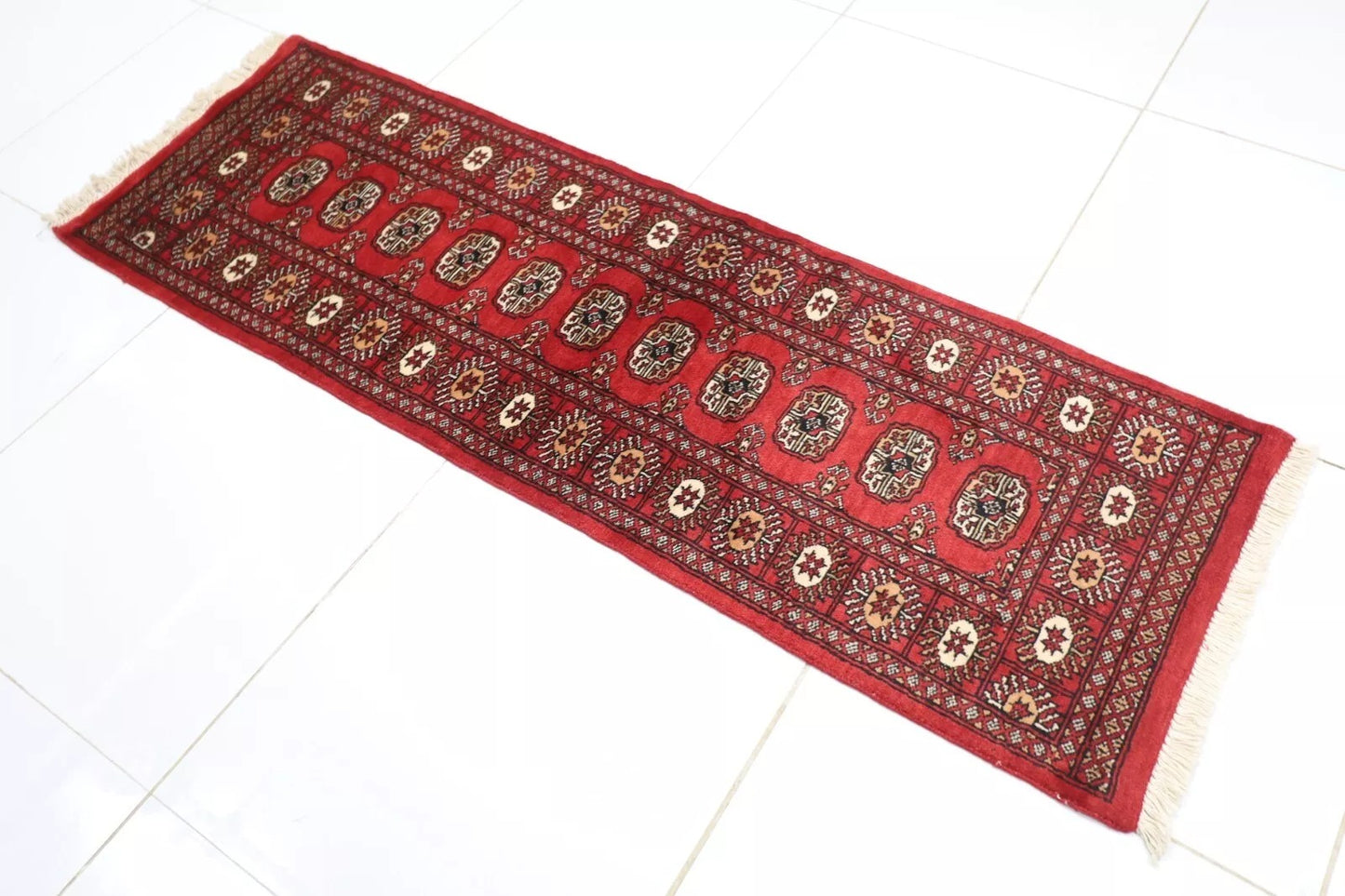 65 x 192 cm | Bokhara Afghan Tribal Hand Knotted Wool Runner