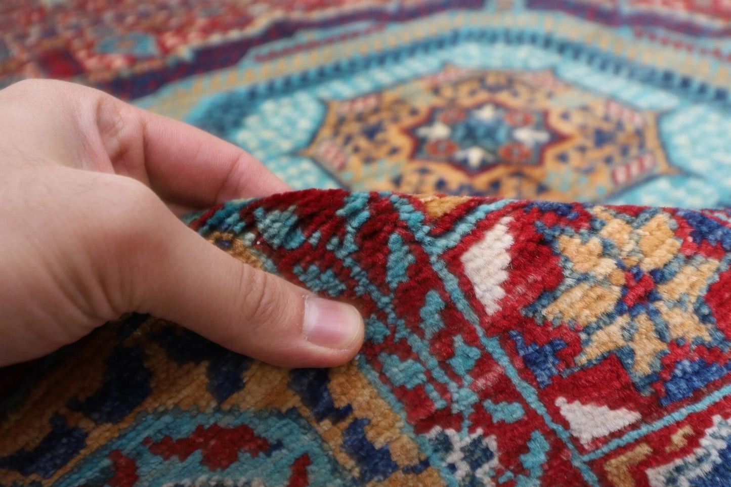 249 x 294 cm | Mamluk Afghan Tribal Hand Knotted Carpet